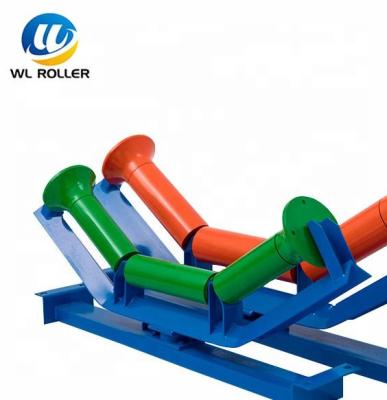 China Coal Mine Cement Belt Conveyor Friction Centering Idler Frame / Support Bracket for sale