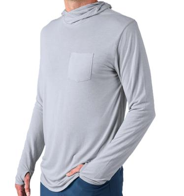 China Anti-Wrinkle Recycled Bamboo Bamboo T-Shirt Mens Long Sleeve T-Shirt With Hood for sale