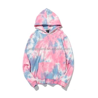 China 2021 Wholesale French Rose and Bule Tie Dye QUICK DRY Terry Custom Made Hoodies for sale