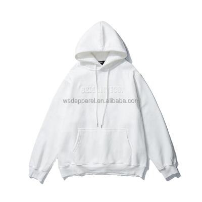 China anti-wrinkle premium mens embossed hoodie custom embossed letter printed hoodie street wear 3d embossed hoodie 100% cotton pullover for sale