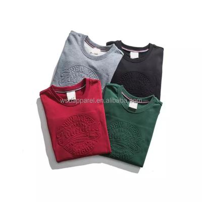 China Anti-Wrinkle 3d Embossed Sweatshirt Custom Street Wear Crewneck Recyclable 3D Embossed Sweatshirt Hoodie for sale