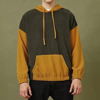 China Cheap Custom Anti-wrinkle Mens Graphic Cotton Plain Colorful 100% Corduroy Sweater Hoodie for sale