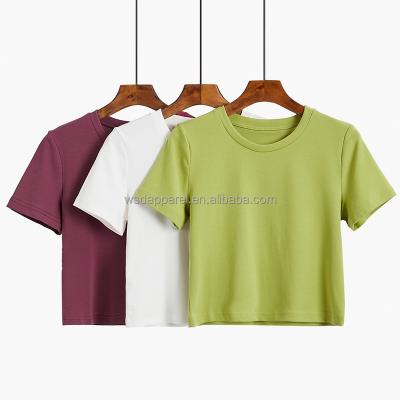 China Anti-pilling Women's T-shirt Wholesale Price Women's Cotton Crop Top Fast Shipping T-Shirts For Women for sale