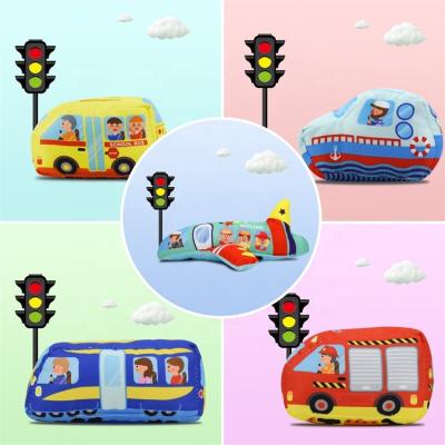 China Eco-Friendly Soft Fabric Car Toys Set Play Mat 10 Cars Play Mats Non-Toxic Children's Toy Cars Mat City Map Washable Non-Slip For Kids for sale