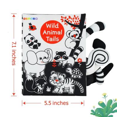 China Hot Selling Baby Soft Fabric STUFFED Material Washable Animal Tails Contrast Cloth Books Newborn Baby Gift for sale