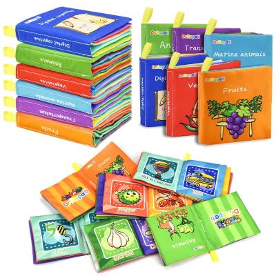 China STUFFED Wholesale 6 Themes Cloth Books Crinkle Healthy Soft Tissue Reading Educational Baby Books For 0-6 Month Baby for sale