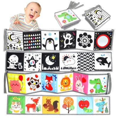 China 2 Sides Baby Crib Bumper STUFFED Infant Cloth Book for Developmental Milestones Alone Stands Bedside Book for Play Tummy Times for sale