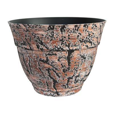 China Brush Painting Custom Breathable Garden Furniture Plastic Pattern Flower Pot Planters Indoor Furnishings Wholesale for sale