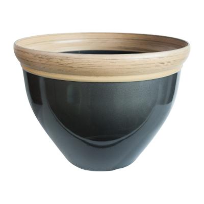 China Hot Selling Lightweight Shinny Round Shape Plastic Planter Indoor Plant Pots Decorative Flower Resin Flower Pot Planters for sale