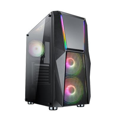 China With Fan Double RGB Strips With Fans Metal Mesh Computer Game Cabinets H11 for sale