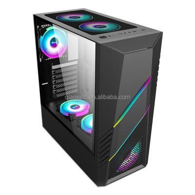 China With New Launched Fan Midi Tower Gaming Computer Case With Tempered Glass Side Panel R17 B ARGB for sale