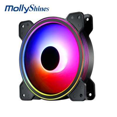 China Computer Case 210 Speed ​​Control 120mm Gaming Computer Heatsink 5V 5 RING Inner Outer Light ARGB Fan With PWM Function for sale