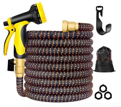 China Adjustable Expandable Garden Hose Retractable Hose Covered With Polyester Fabric for sale