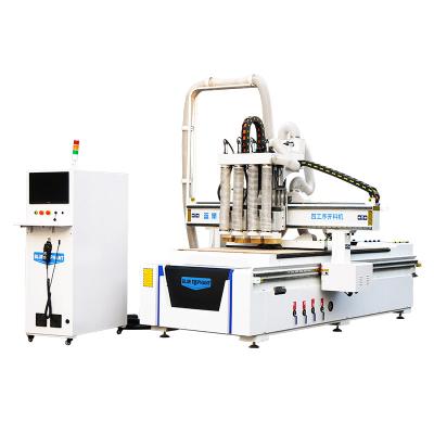 China CNC Router Wood Door Making Four Process Wood Engraving Machine Multi Head CNC Machine To Make Cabinet Furniture Door for sale