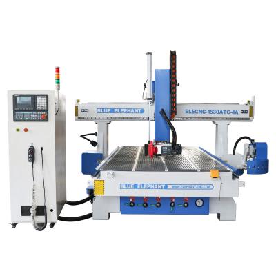 China Hotels 1530 Aluminum Magnesium Working ATC 4 Axis CNC Machine For 3D Woodworking for sale