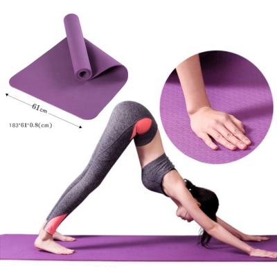 China Sport Used Mat High Density Fitness Exercise Non Slip Mat Yoga Pilates Tpe 8mm Thick Eco Friendly Yoga Mat for sale