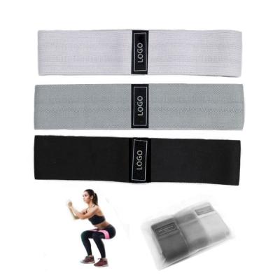 China Elastic Fabric Logo Resistance Bands Set Custom Made Yoga Exercise Fitness Hip Resistance Band for sale