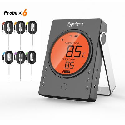 China Up to 6 Foods Temperature Probes Hypersynes Best LCD Digital Bluetooth Remote Meat Oven Thermometer For Cooking PRO-01 for sale