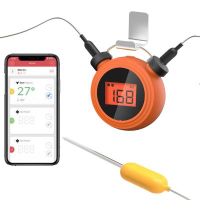 China Centigrade or Fahrenheit watch. Hypersynes Dual Probe Wireless Bluetooth Grill Smoking Wireless BBQ Thermometer MiniClock for sale