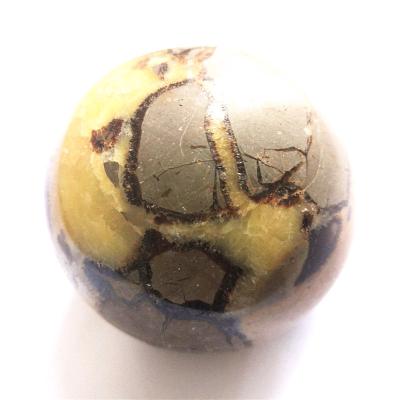 China China Wholesale Natural Polished Hand Open Healing Ball Septarium Quartz Yellow Black Crystals Ball For Home Decoration for sale