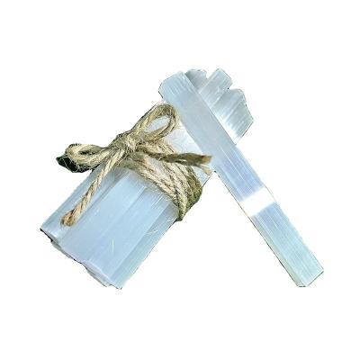 China China 10pcs Selenite Minerals Specimen Point Healing Rough Stone Crystal Stick Wands Set Natural White Quartz Gypsum Chips for sale