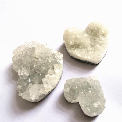 China China Wholesale High Quality New Product Natural Gemstone Hand Cut Crystal Quartz Cluster Love Heart White For Gift for sale