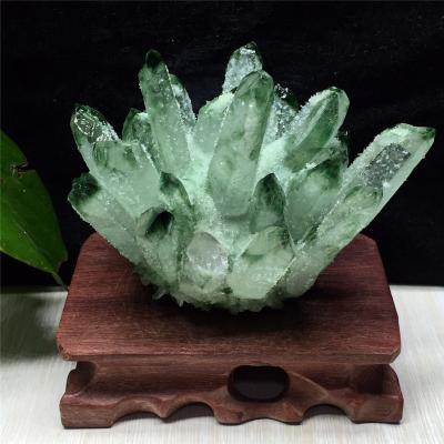 China Wholesale Natural Green Phantom Cluster For Feng Shui Crystal Healing Stone From China for sale