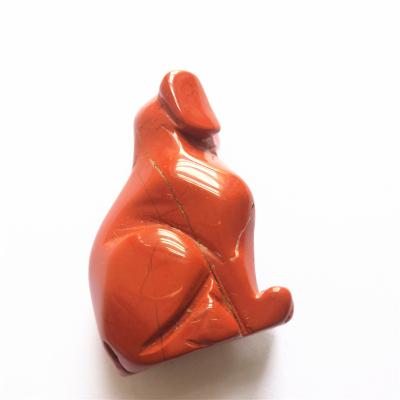 China New Design China Wholesale Price Natural Healing Crystal Carving Red Jasper Dog For Children Toys for sale