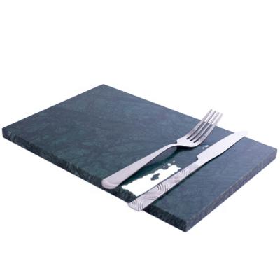 China Sustainable Eco-Friendly Kitchen Marble Product Marble Cutting Board Green Rectangle Chopper for sale