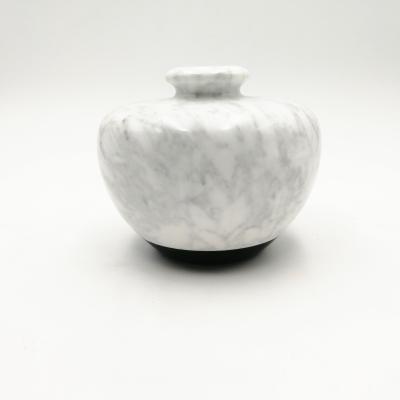 China Apple shape flower vase homd decoration marble material CLASSIC unique white marble material flower vase for sale