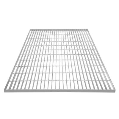 China Traditional Customize hot dip galvanized stainless steel grating for driveway  platform walkway Anti-slip Serrated Drainage Covers 32*5 mm for sale