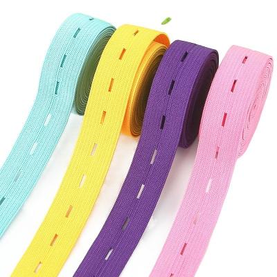 China Elastic Promotion Factory Oeko-Tex Good Quality Button Hole Elastic Band for sale