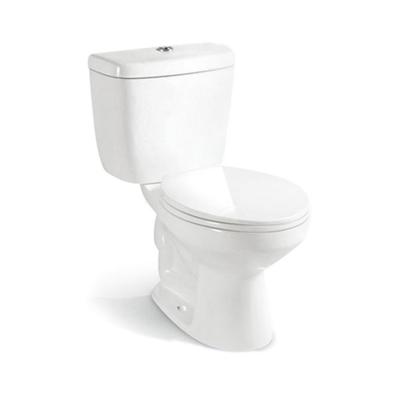 China Double-Flow Ceramic Bathroom Siphonic Toilet Bowl South America Two Piece Wc Toilet for sale