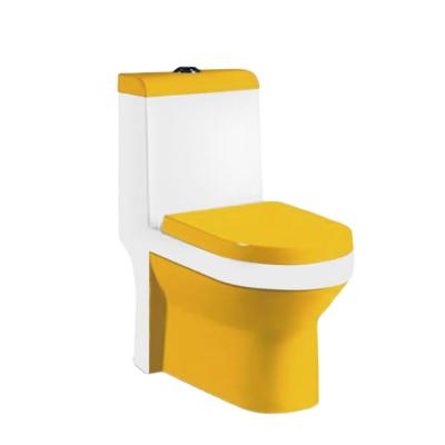 China Double-Flow China Factory Bathroom Yellow Colored One Piece Toilet for sale