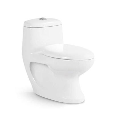 China Double-Flow Bathroom Sanitary Ware Gravity Flow S Trap One Piece Toilet 100mm Lavatory For Pakistan for sale