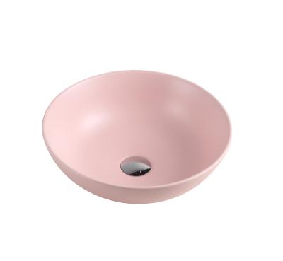 China Sustainable New Style Bathroom Pink Wash Hand Basin for sale