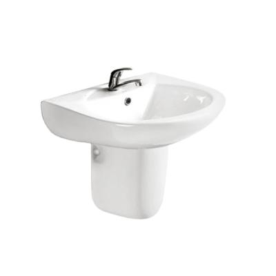 China Super-smooth gloss bathroom wall hung basin with semi pedestal stand basin for sale