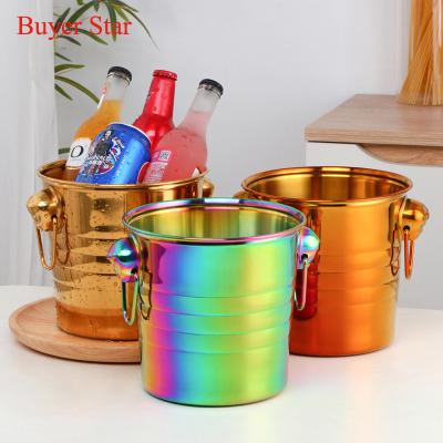 China Viable Beer Champagne Bucket Stainless Steel Ice Bucket Red Wine Barrel Bar Ktv Ice Bucket for sale