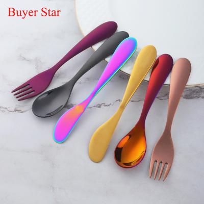 China Viable Buyer Star Dinnerware Set 3pcs Gold Stainless Steel Kids Children Cutlery Set for sale