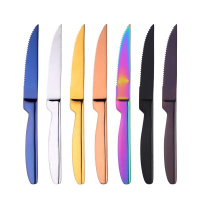 China Viable Good Quality Meat Stainless Steel Wholesale Multicolor Steak Knife for sale