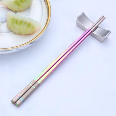 China Viable Chinese Reusable Custom Gold Metal Titanium Stainless Steel Chopsticks For Gift Set for sale