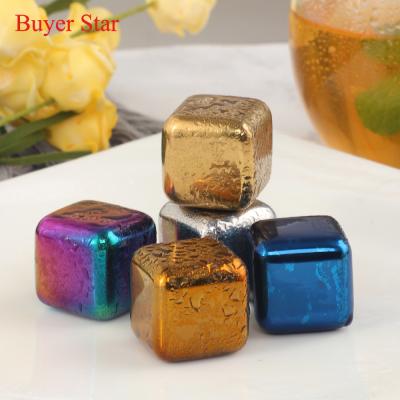 China 304 Stainless Steel Viable Reusable Ice Wine Coffee Stone Whiskey Stone Ice Cubes for Bar Wine Cooling Drinks for sale