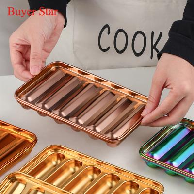 China Sustainable DIY Stainless Steel Hot Dog Sausage Mold Homemade Meat Making Mold Tray with Cover for sale