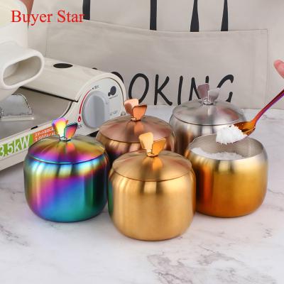 China Modern Kitchen Storage Stainless Steel Spice Jar Seasoning Jar Spice Container for sale