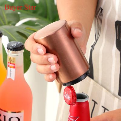 China Viable Stainless Steel Beer Bottle Opener Magnetic Automatic Beer Bottle Cap Opener for sale