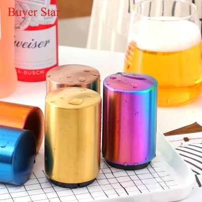 China Sustainable Magnetic Stainless Steel Beer Bottle Opener Pull Down Automatic Cap Opener for sale