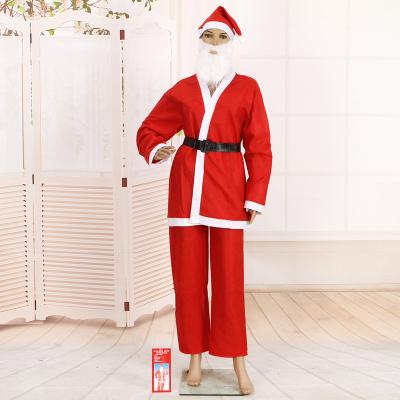 China Cheap non wovean christmas santa claus clothes costumes from factory for sale