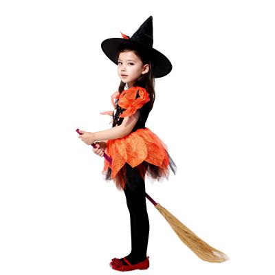 China Polyester Halloween Cosplay Net Yarn Girl Witch Costume With A Hat for sale