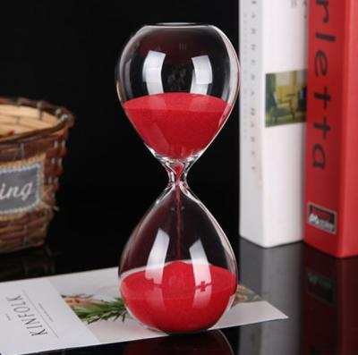 China Modern Hourglass Bubble Shape Flat Bottom Glass Hourglass Home Furnishing for sale