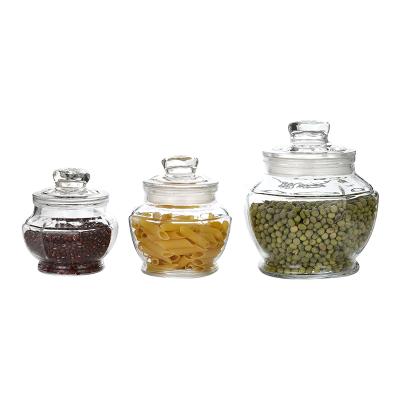 China Different Size Contemporary Hot Selling Polygonal Glass Storage Jar Set for sale